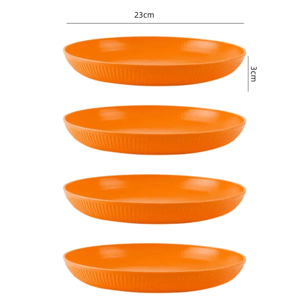 Wheat Straw Dinnerware Set | Eco-Friendly 4Pcs/16Pcs Ramen Bowl, Plates & Dishes Set | Sustainable Tableware for Home, Party, Camping & Restaurants