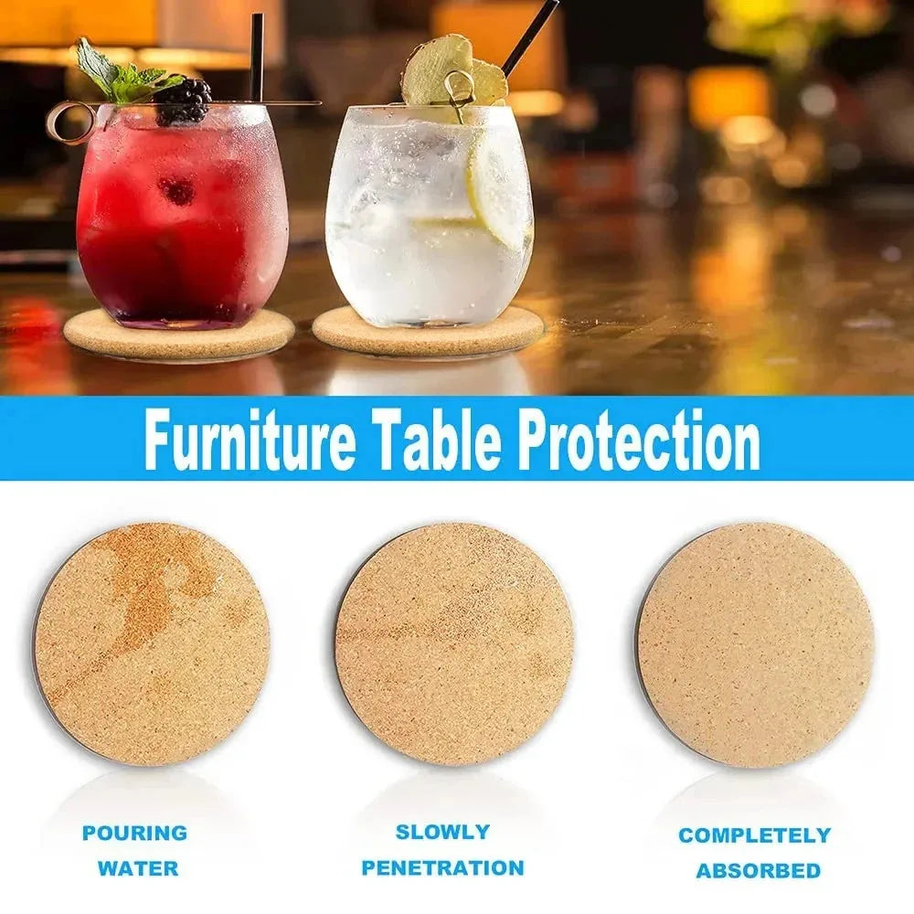 Mickey & Minnie Mouse Engraved Cork Coasters – Eco-Friendly Drink Mats (Set of 6)