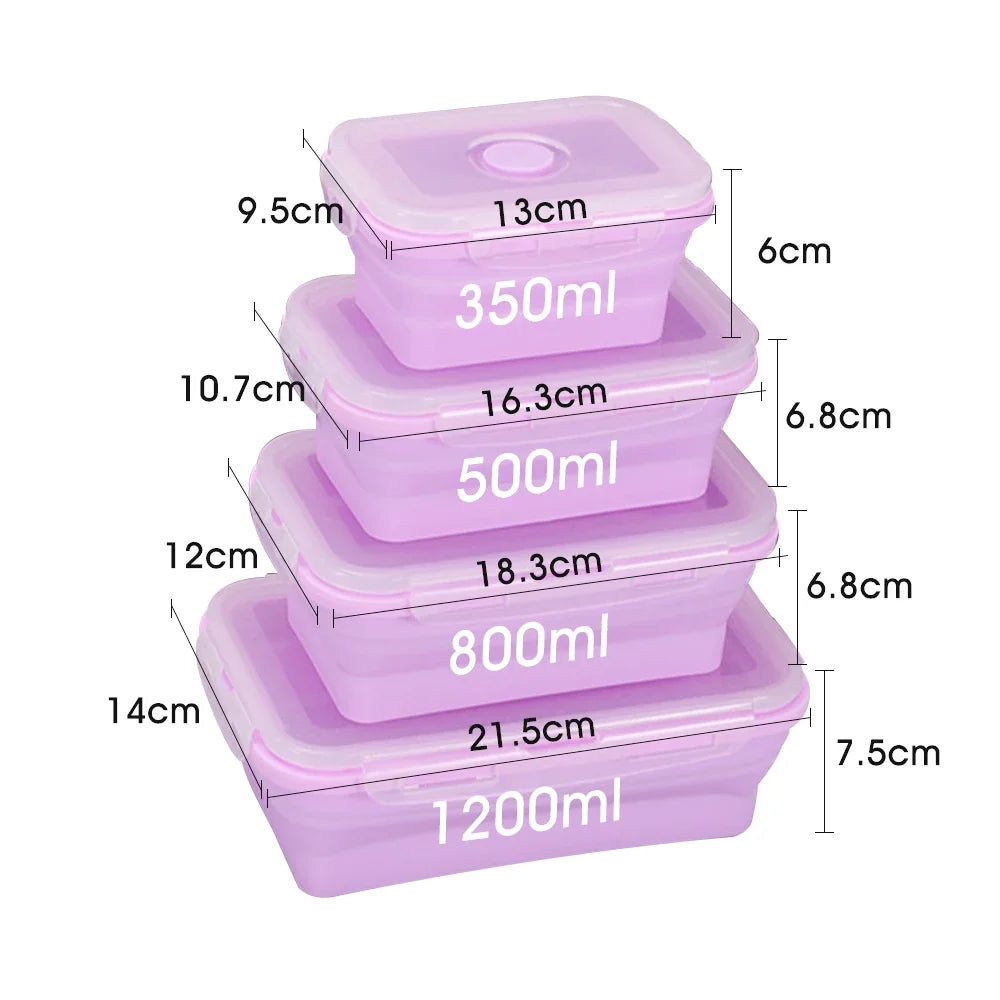 Collapsible Silicone Lunch Box | BPA-Free, Leakproof & Microwavable Meal Prep Container