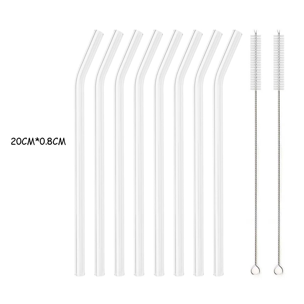 Reusable Glass Straws | High Borosilicate Eco-Friendly Drinking Straws | Boba, Bubble Tea, Milkshakes & More