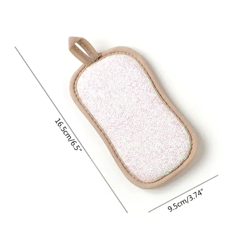 Double-Sided Reusable Microfiber Dishwashing Sponge – Eco-Friendly Kitchen Cleaning Pad