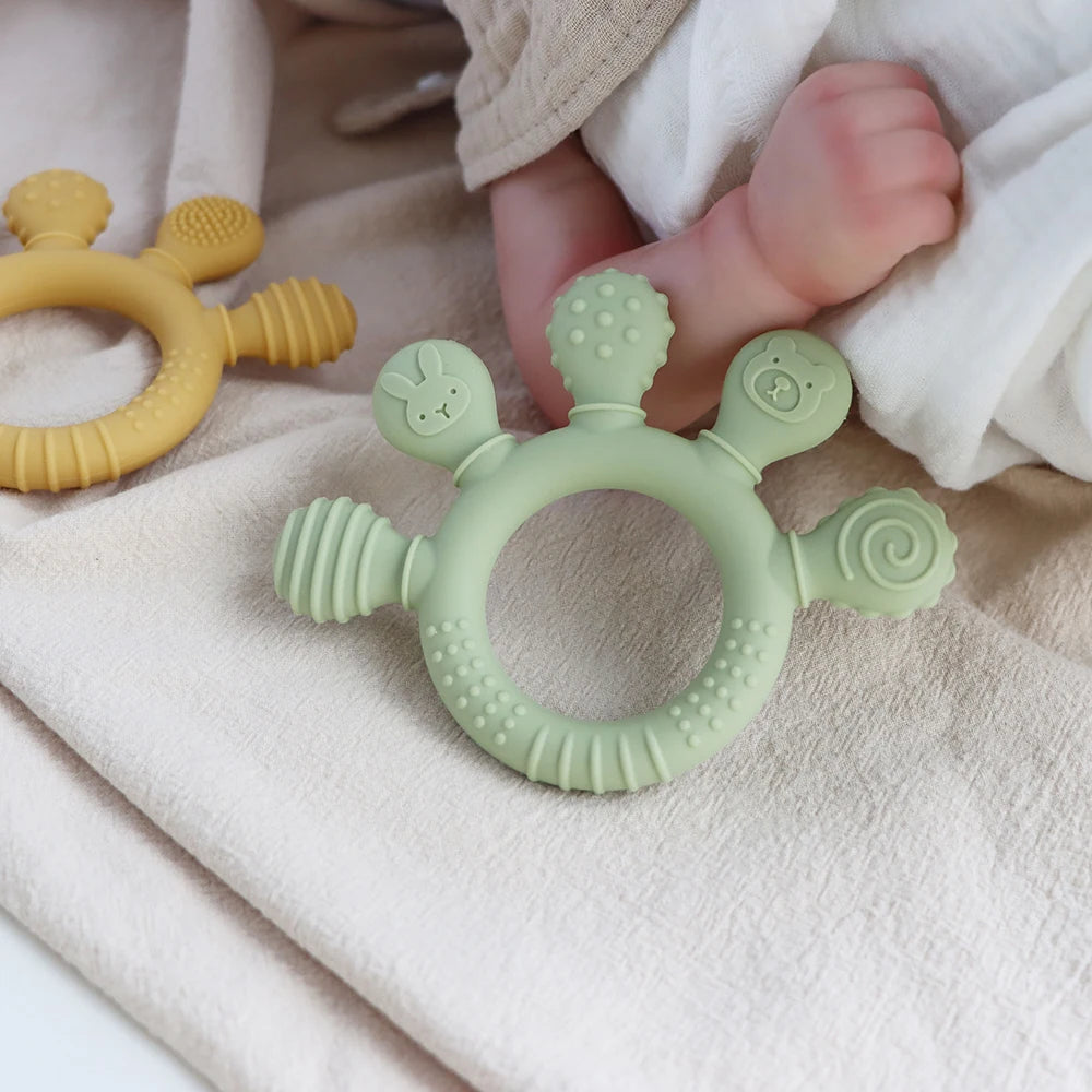 Eco-Friendly Silicone Baby Teether | Safe & Chewy | Sensory Gum Relief | BPA Free