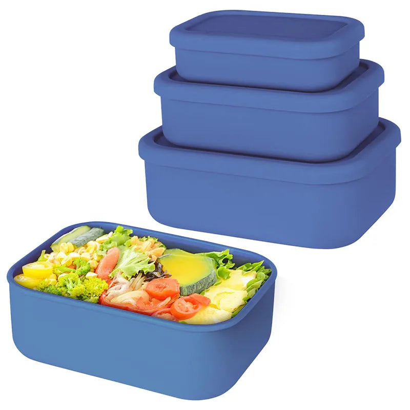 Eco-Friendly Silicone Bento Lunch Box for Kids | Leakproof, Reusable & Microwavable | Safe & Portable Food Storage for School, Picnic, and Meal Prep