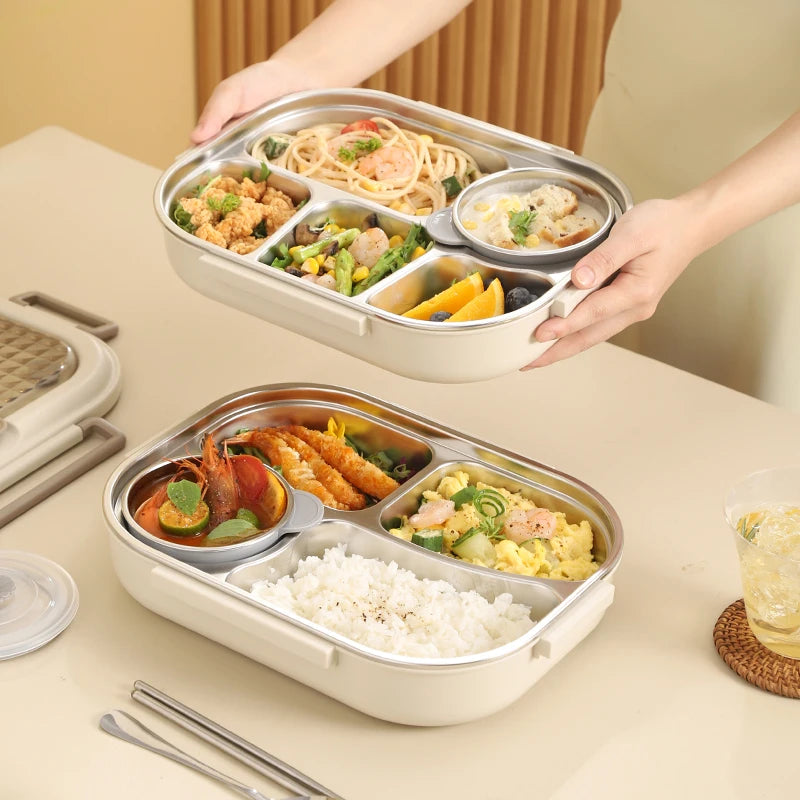 304 Stainless Steel Insulated Lunch Box – Leakproof, Portable, & Large-Capacity Bento Box