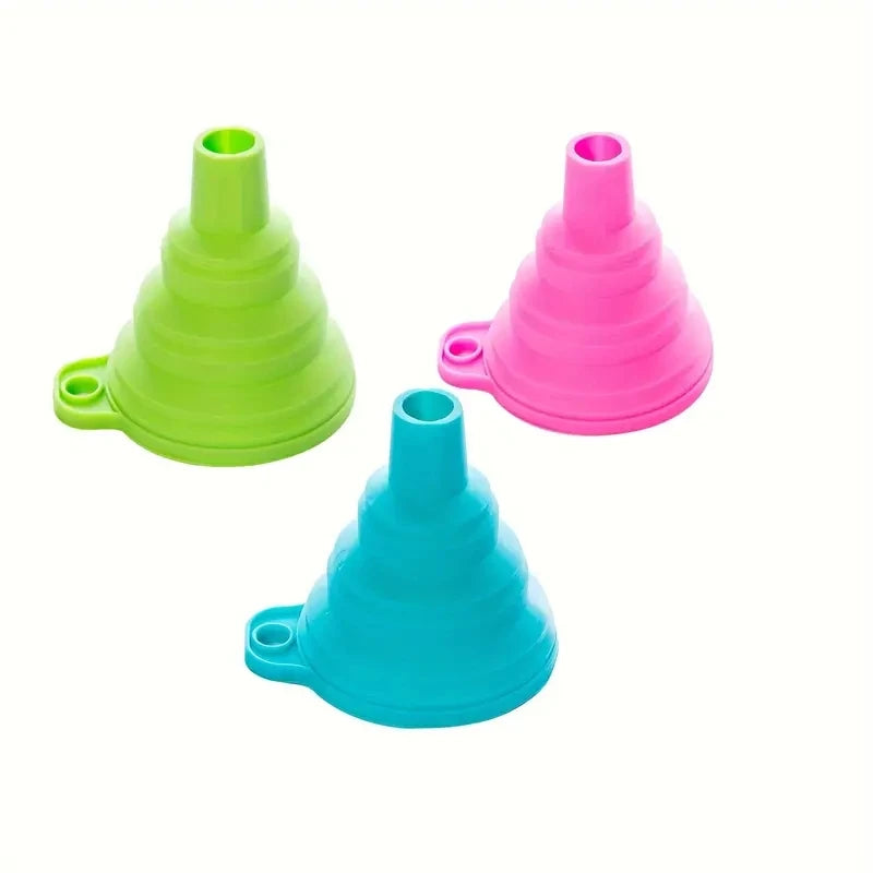 Silicone Collapsible Funnel – Foldable, BPA-Free & Heat-Resistant for Kitchen & Bottle Filling (1pc/3pcs)