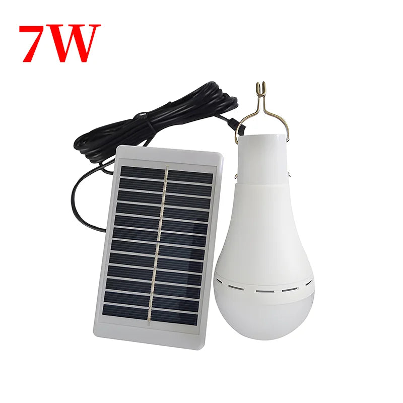 LED Solar Bulb Light – Outdoor Solar Lamp with Dimmable Brightness, Remote Control, Emergency SOS, Waterproof, Portable Camping Lantern & Power Bank