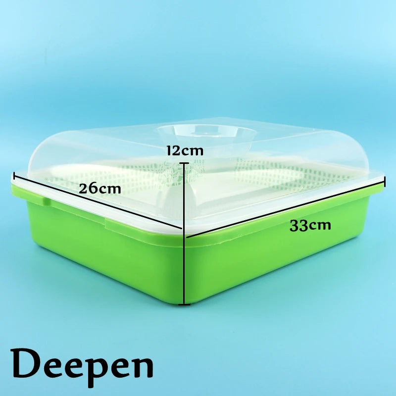 Hydroponic Sprout Dish Growing Pot – Vegetable Germination Tray with Lid | Nursery Seeding Kit