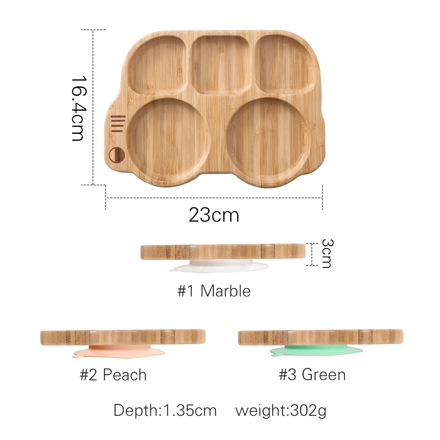 Baby Bamboo Suction Plate Set | Eco-Friendly & BPA-Free Baby Feeding Tableware