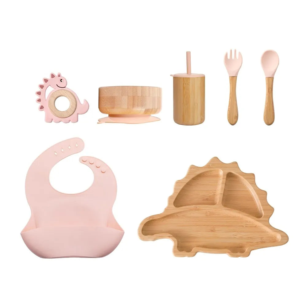 Eco-Friendly Baby Bamboo Dinnerware Set | Non-Toxic | Suction Base | Safe Feeding Essentials