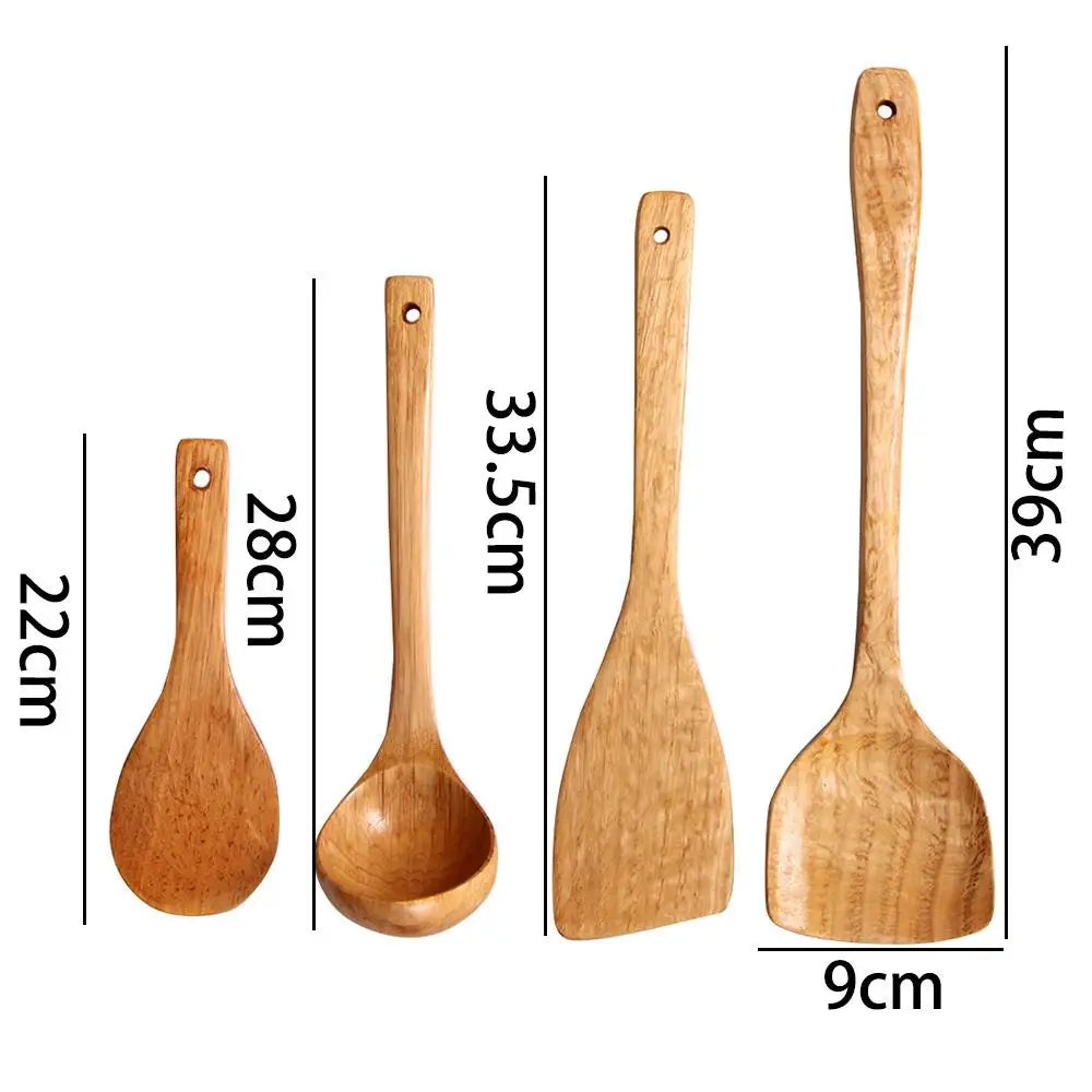 Eco-Friendly Bamboo Non-Stick Wooden Kitchen Utensil for Fish, Steak & More