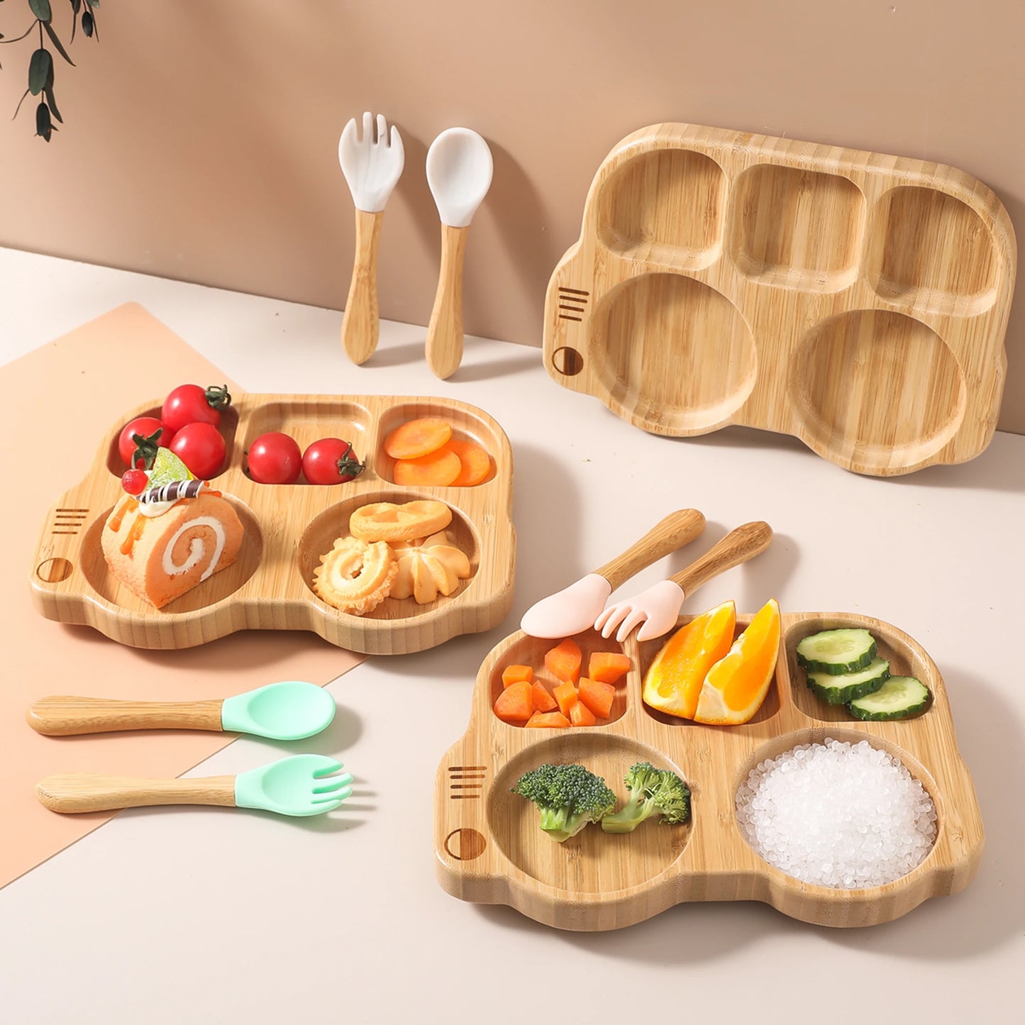 Baby Bamboo Suction Plate Set | Eco-Friendly & BPA-Free Baby Feeding Tableware