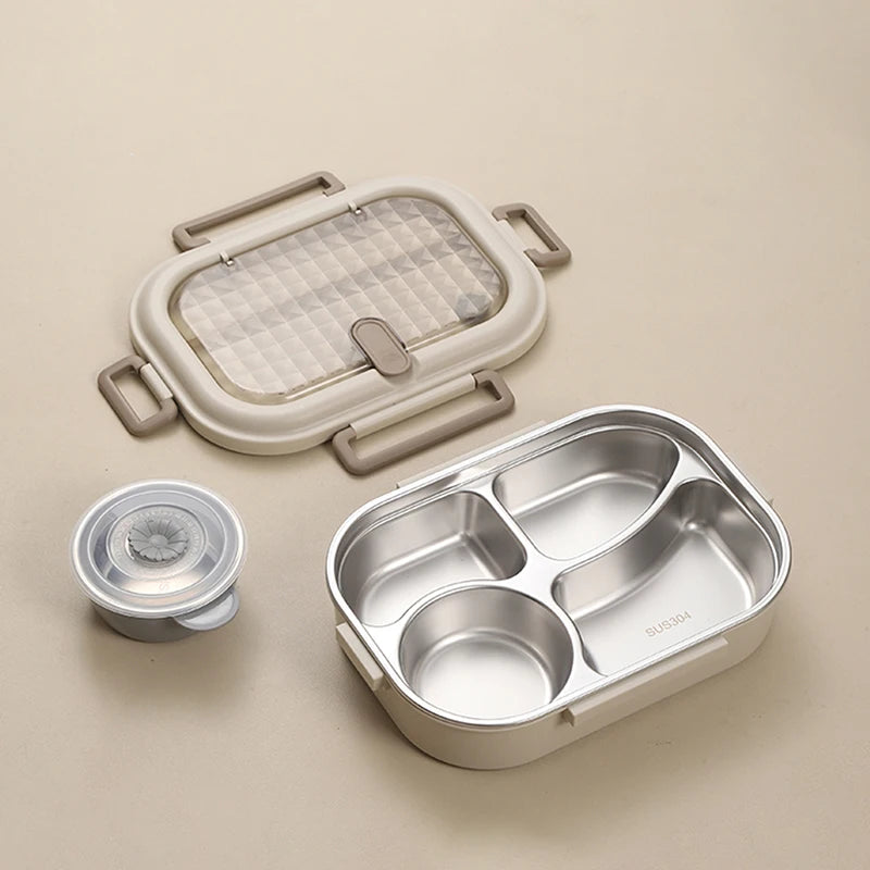 304 Stainless Steel Insulated Lunch Box – Leakproof, Portable, & Large-Capacity Bento Box