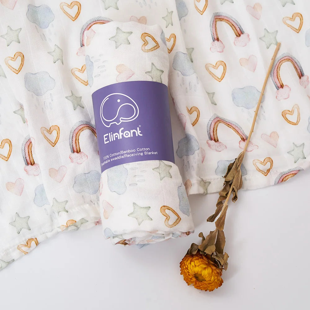 Baby Swaddle Blanket - Soft & Breathable Bamboo Cotton Digital Print Swaddle for Babies