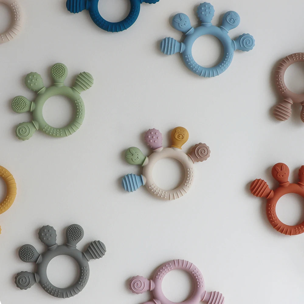 Eco-Friendly Silicone Baby Teether | Safe & Chewy | Sensory Gum Relief | BPA Free