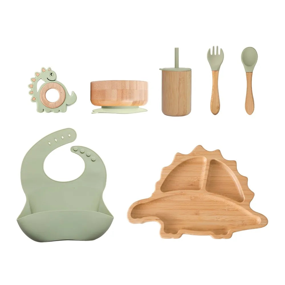 Eco-Friendly Baby Bamboo Dinnerware Set | Non-Toxic | Suction Base | Safe Feeding Essentials