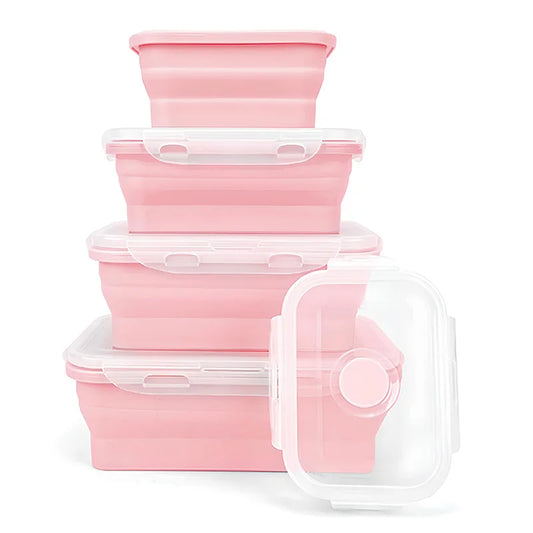 Collapsible Silicone Food Storage Containers – Leakproof, Eco-Friendly, Microwavable Bento Lunch Boxes