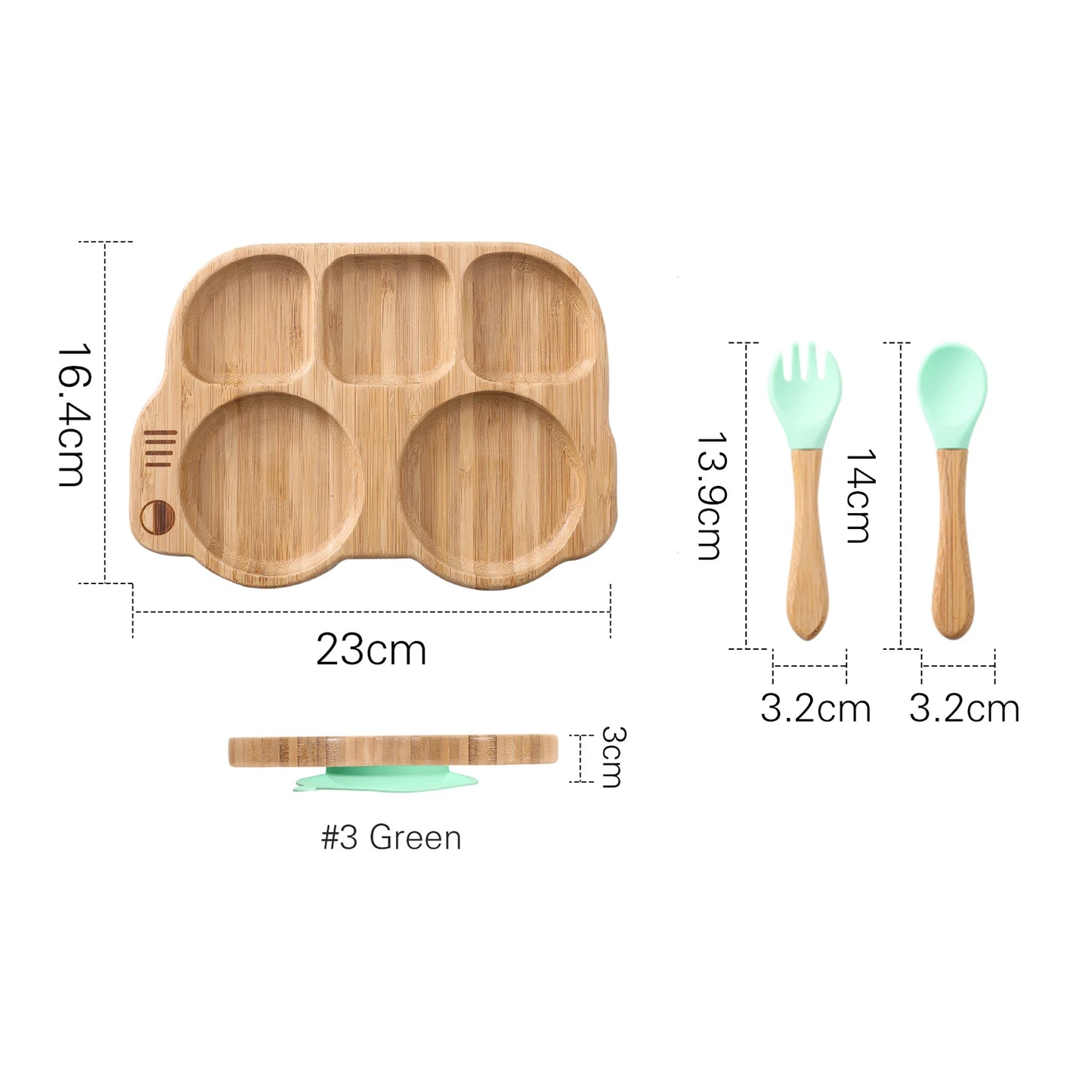 Baby Bamboo Suction Plate Set | Eco-Friendly & BPA-Free Baby Feeding Tableware