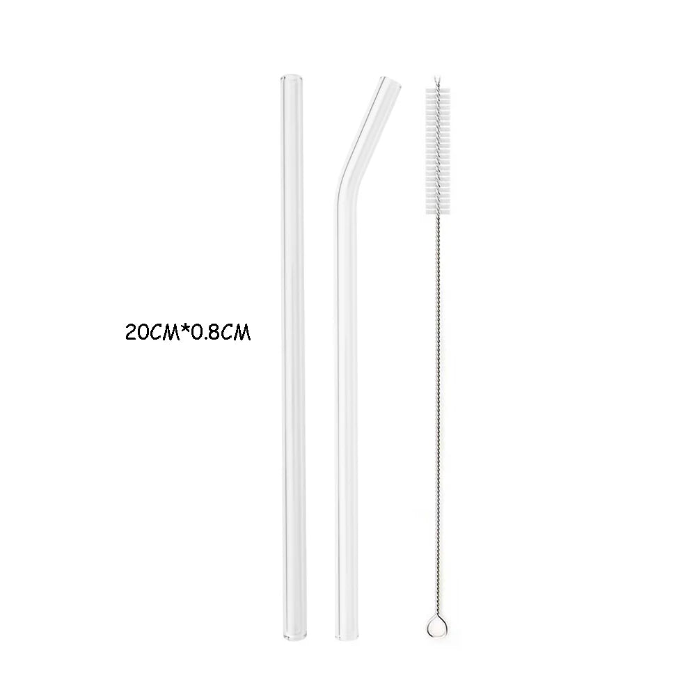 Reusable Glass Straws | High Borosilicate Eco-Friendly Drinking Straws | Boba, Bubble Tea, Milkshakes & More