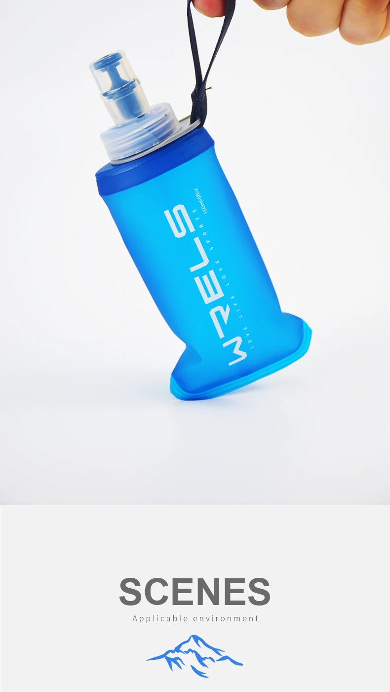 WRELS Soft TPU Folding Water Bottle | BPA-Free Hydration Flask for Running, Hiking & Cycling