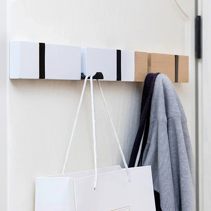 Bamboo Wall-Mounted Coat Rack – 3 & 4 Hook Options, Modern & Space-Saving