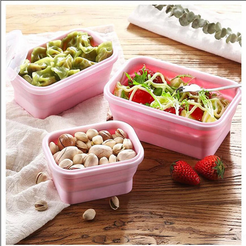 Collapsible Silicone Food Containers | Portable, Leakproof & Eco-Friendly Bento Box