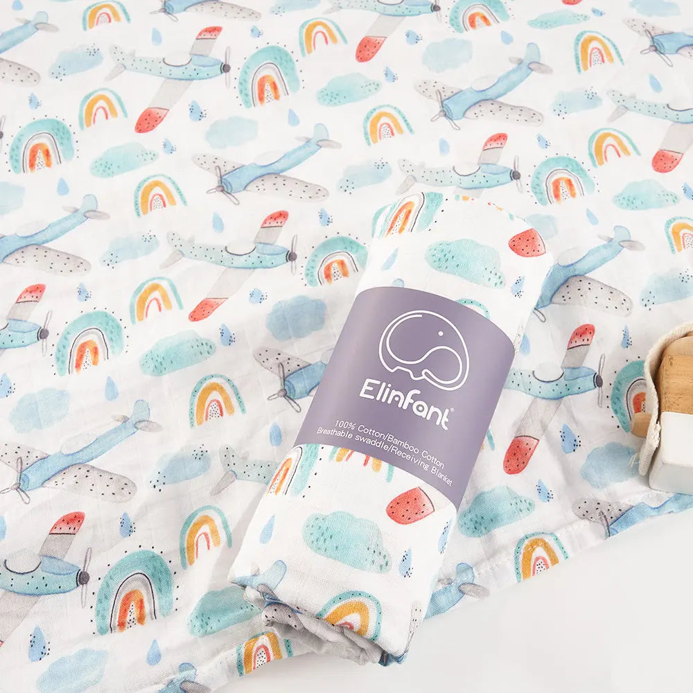 Baby Swaddle Blanket - Soft & Breathable Bamboo Cotton Digital Print Swaddle for Babies