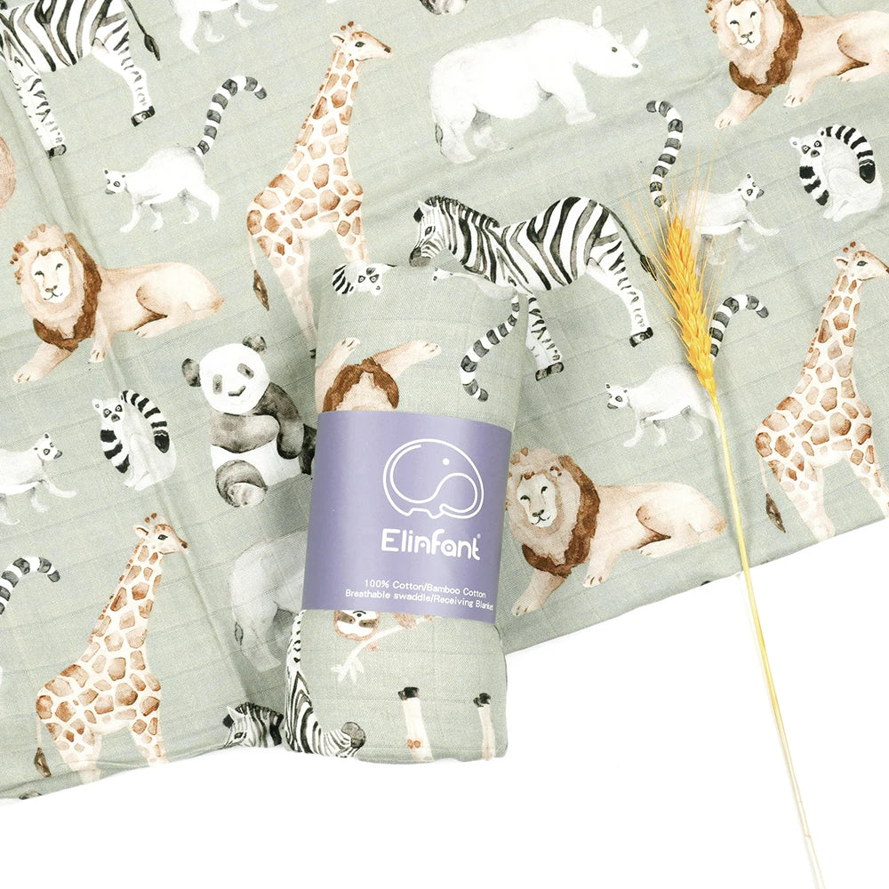 Baby Swaddle Blanket - Soft & Breathable Bamboo Cotton Digital Print Swaddle for Babies