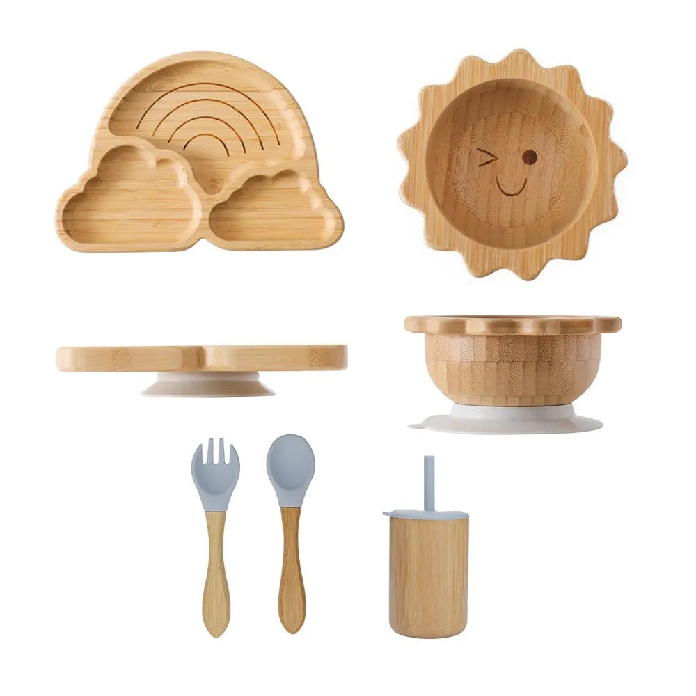 Eco-Friendly Baby Bamboo Dinnerware Set | Non-Toxic | Suction Base | Safe Feeding Essentials