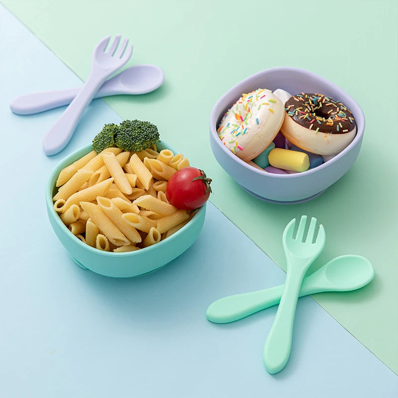 Silicone Baby Feeding Set | BPA-Free & Non-Slip | Soft & Safe Toddler Tableware