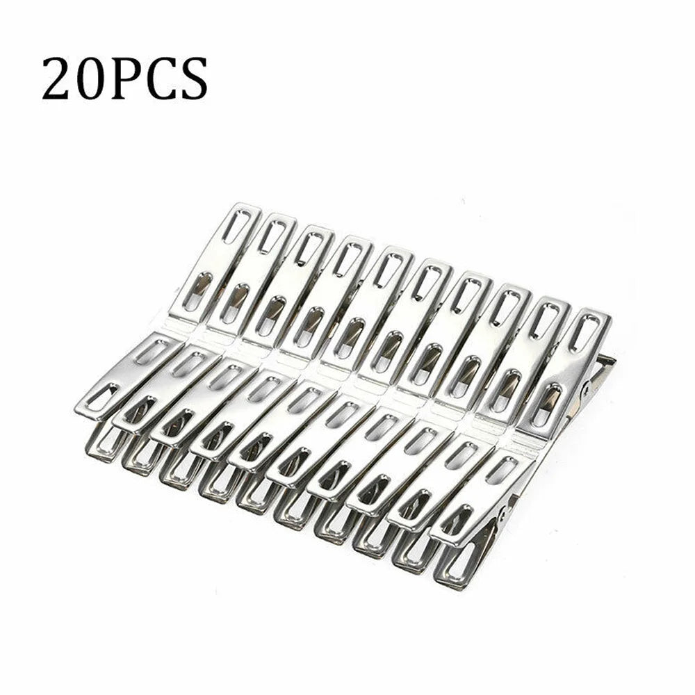 20/40PCS Stainless Steel Clothes Pegs – Durable & Eco-Friendly Laundry Clips