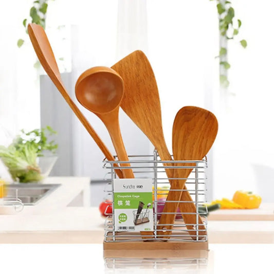 Eco-Friendly Bamboo Non-Stick Wooden Kitchen Utensil for Fish, Steak & More