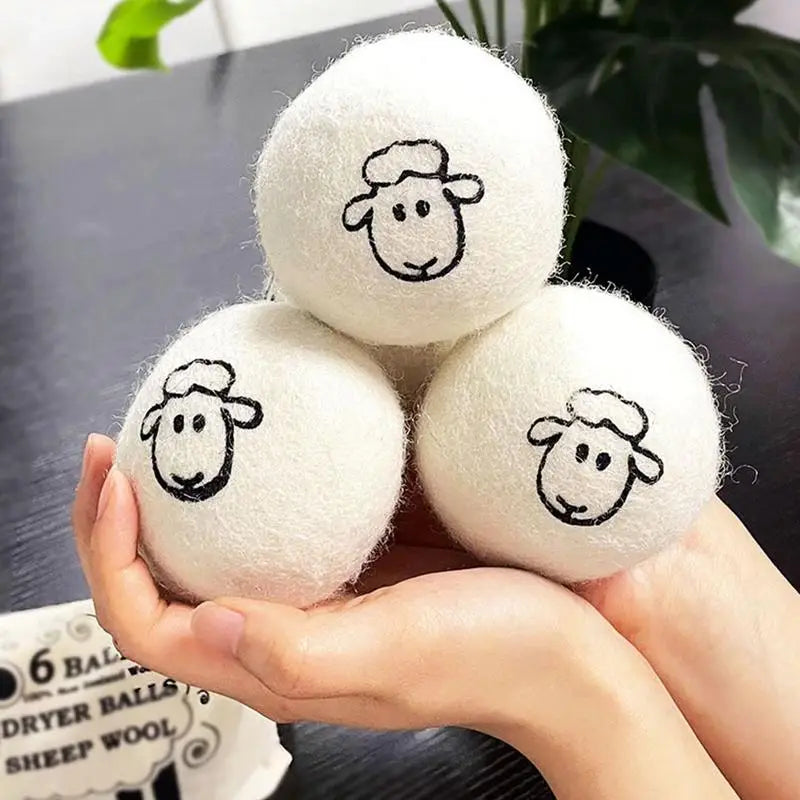 Natural Wool Dryer Balls | 6-Pack Reusable Laundry Balls | Reduce Wrinkles & Save Drying Time