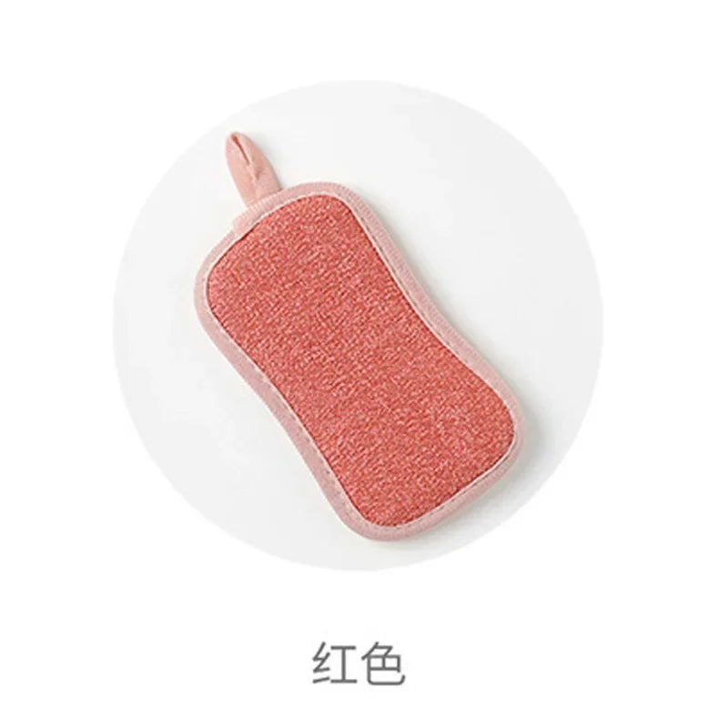 Double-Sided Reusable Microfiber Dishwashing Sponge – Eco-Friendly Kitchen Cleaning Pad