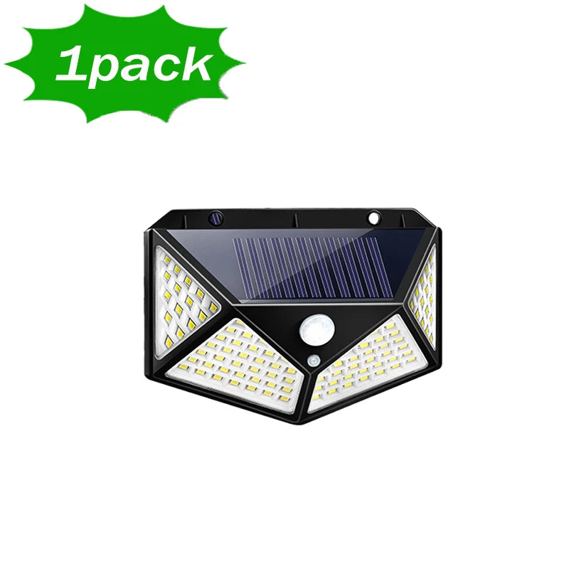 Solar Motion Sensor Light – 100 LED Ultra-Bright Outdoor Security Lamp, Waterproof, with 3 Modes