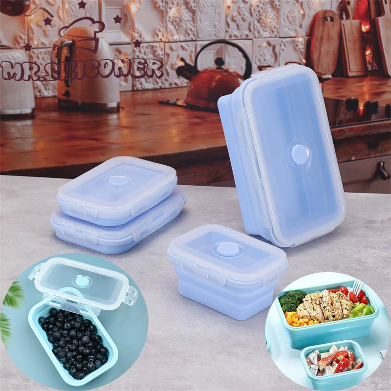 Collapsible Silicone Food Containers | Portable, Leakproof & Eco-Friendly Bento Box