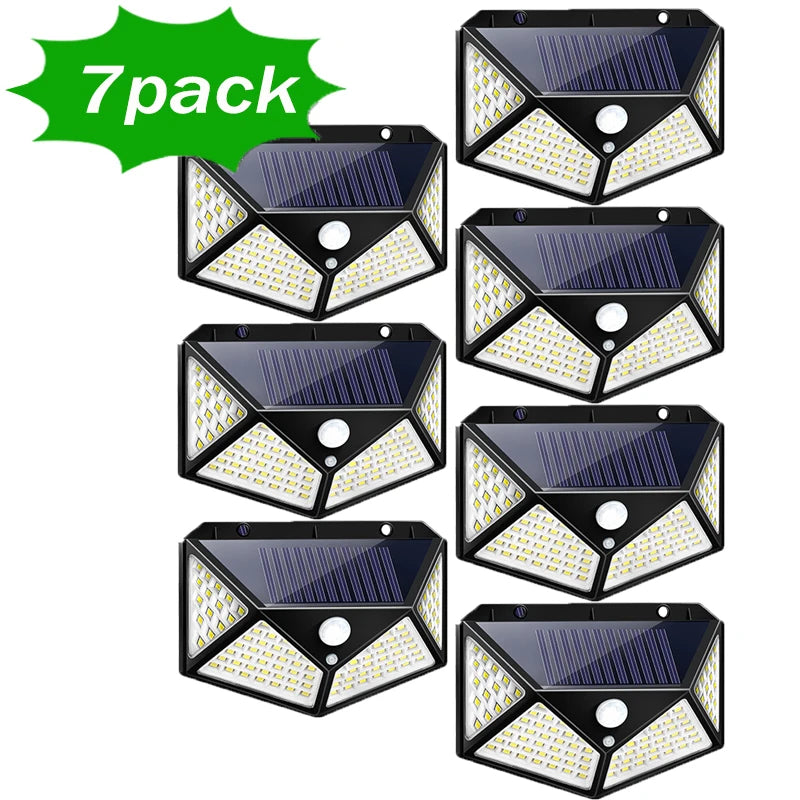 Solar Motion Sensor Light – 100 LED Ultra-Bright Outdoor Security Lamp, Waterproof, with 3 Modes