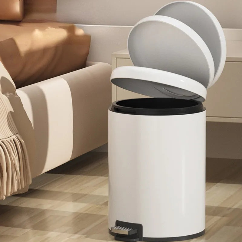 6L Stainless Steel Trash Can – Eco-Friendly Foot Pedal Bin with Soft-Close Lid