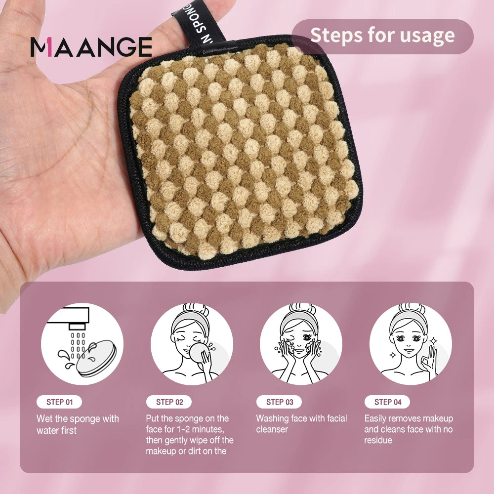 Reusable Microfiber Makeup Remover Sponge | Deep Cleansing & Pore Care | Eco-Friendly & Travel-Friendly