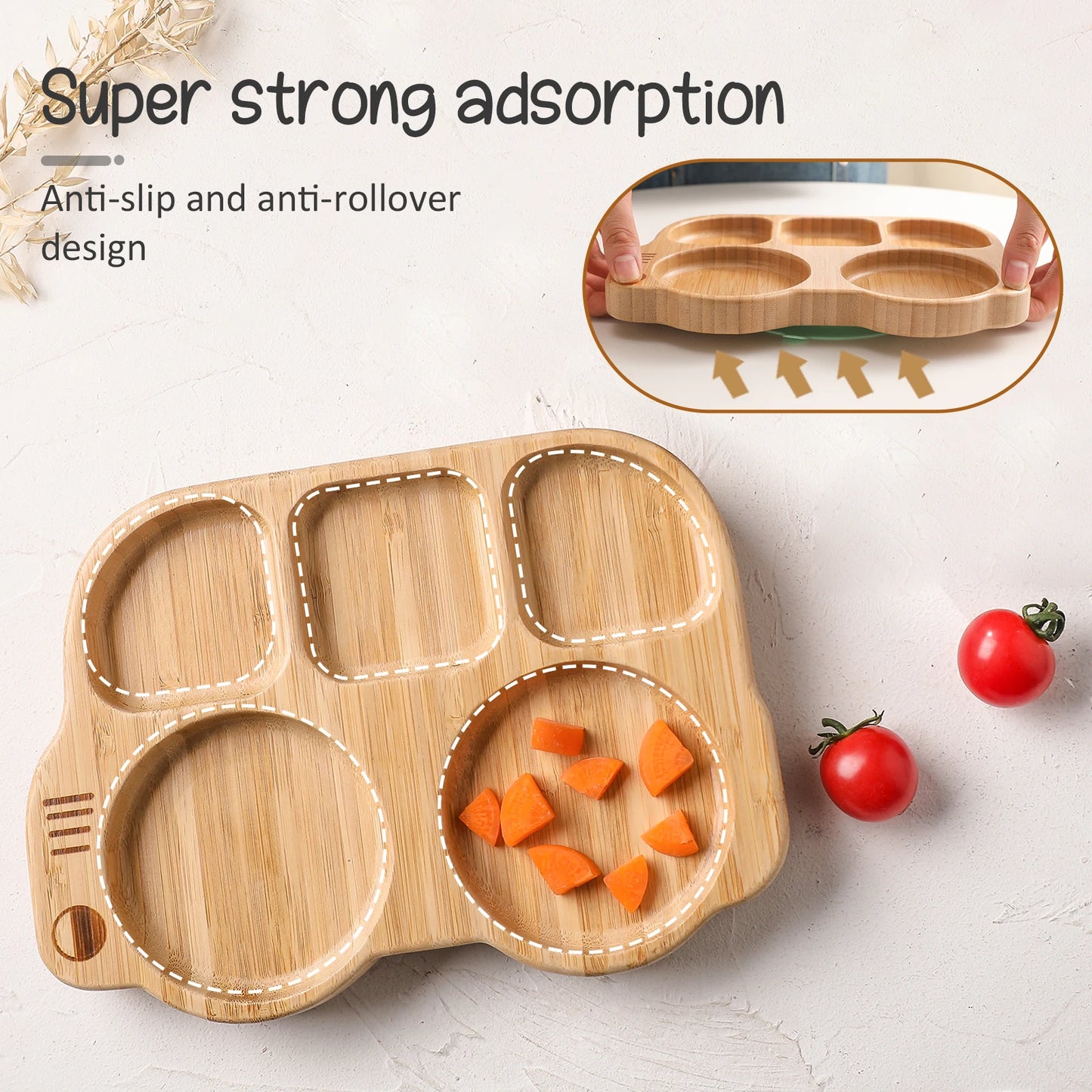 Baby Bamboo Suction Plate Set | Eco-Friendly & BPA-Free Baby Feeding Tableware