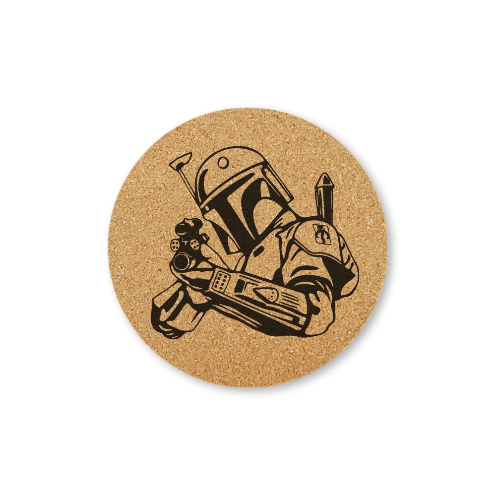 Star Wars Engraved Cork Coasters – Eco-Friendly Drink Mats for Coffee & Tea (Set of 2)