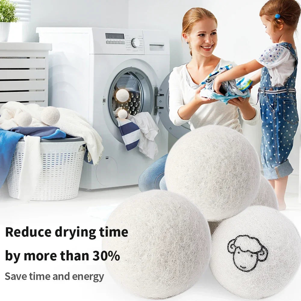 Eco-Friendly Wool Dryer Balls | Reusable Natural Fabric Softener | Reduce Drying Time & Static