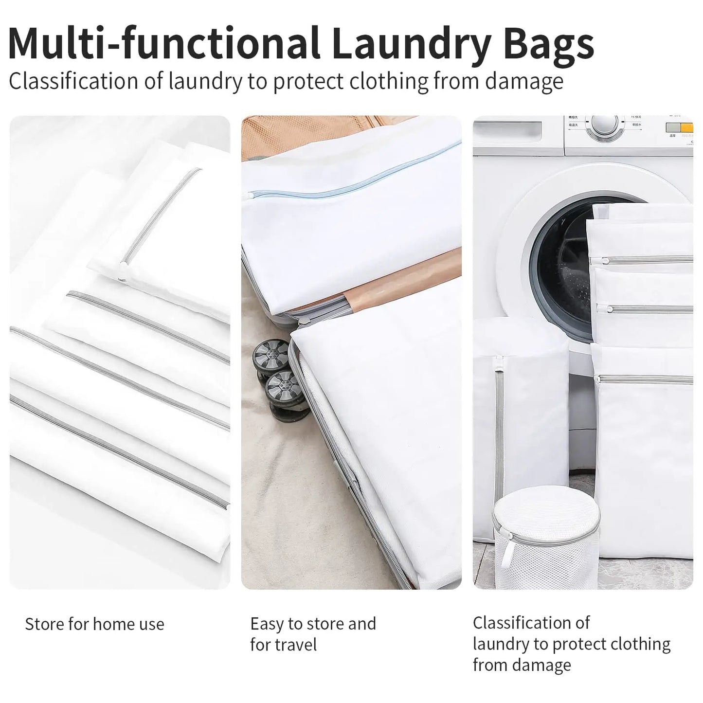 Durable Thick Mesh Laundry Bags | Eco-Friendly Wash Bags for Delicates & Large Items