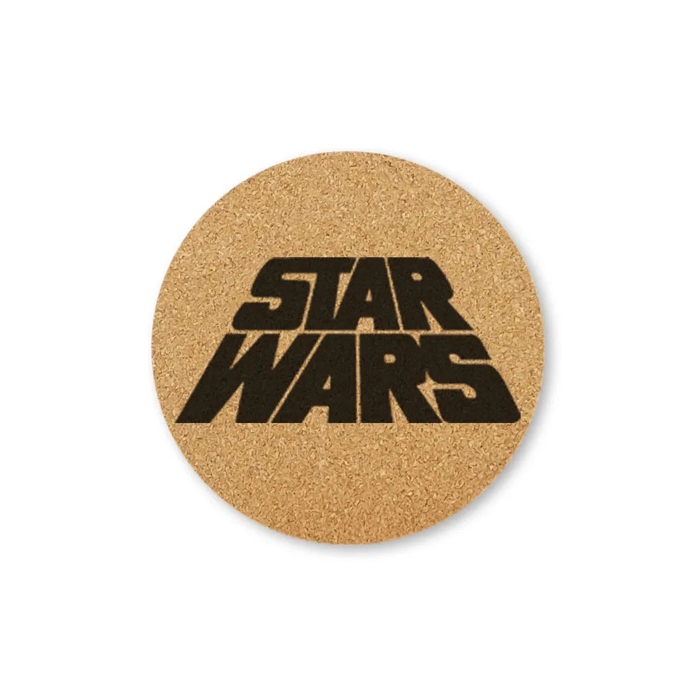 Star Wars Engraved Cork Coasters – Eco-Friendly Drink Mats for Coffee & Tea (Set of 2)