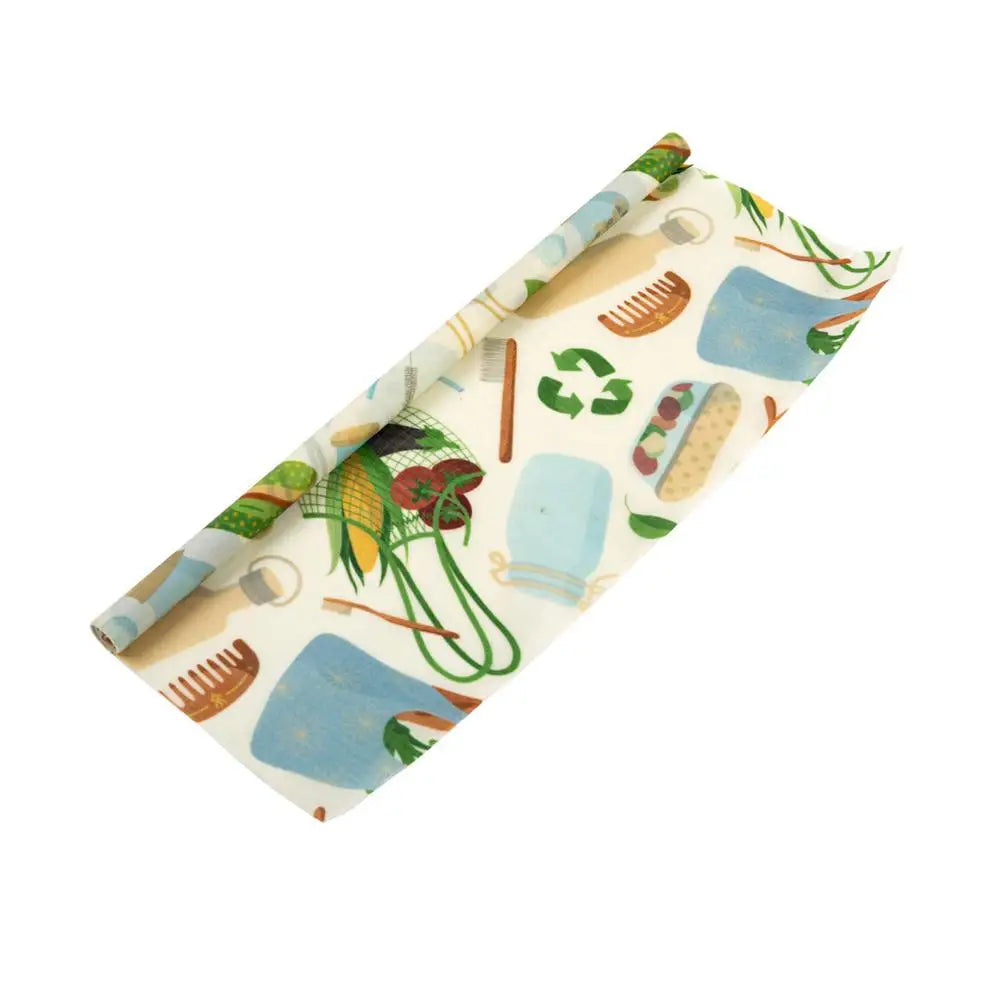 Reusable Beeswax Food Wrap Roll | Cut-to-Size Organic Cotton Wrap | Eco-Friendly Alternative to Plastic