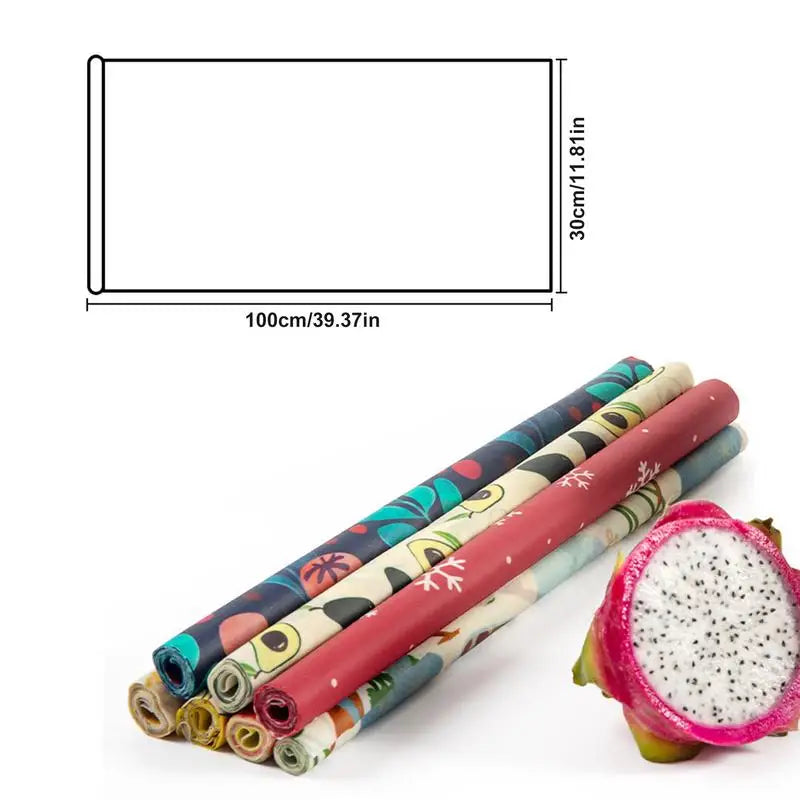 Reusable Beeswax Food Wrap Roll | Cut-to-Size Organic Cotton Wrap | Eco-Friendly Alternative to Plastic