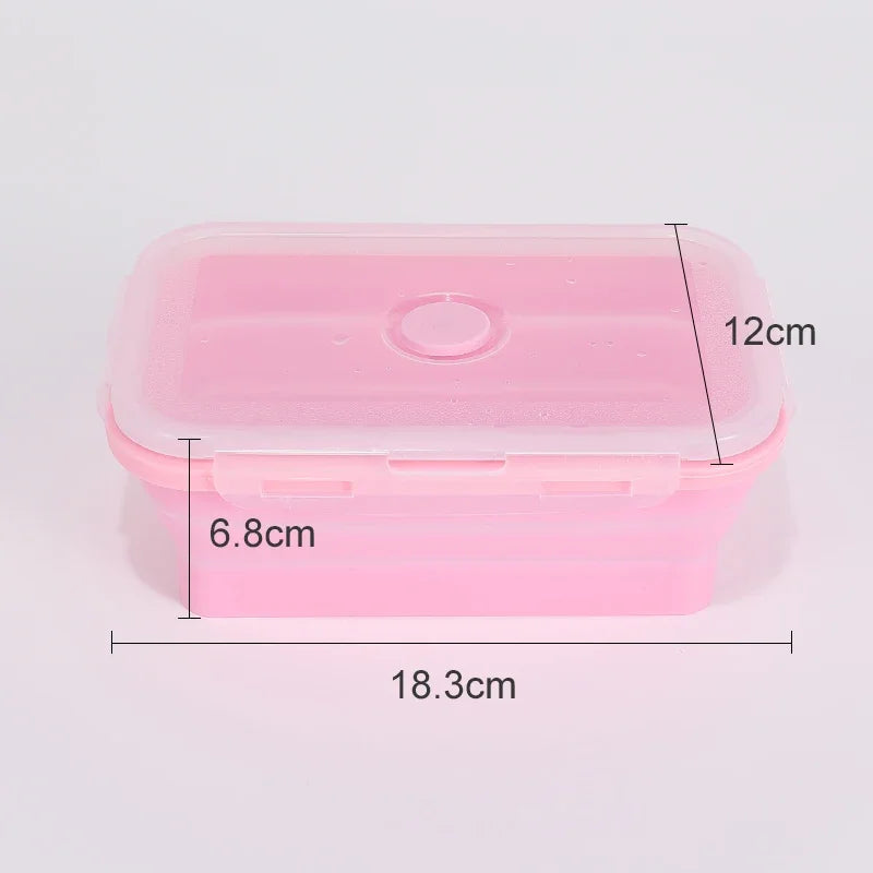 Collapsible Silicone Lunch Box – Eco-Friendly, Leakproof, Microwavable & Foldable Meal Prep Storage