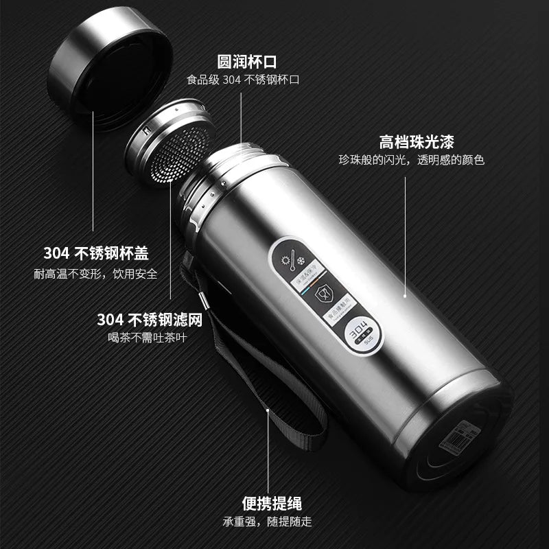 Stainless Steel Vacuum Flask | Large-Capacity Insulated Thermos for Hot & Cold Drinks