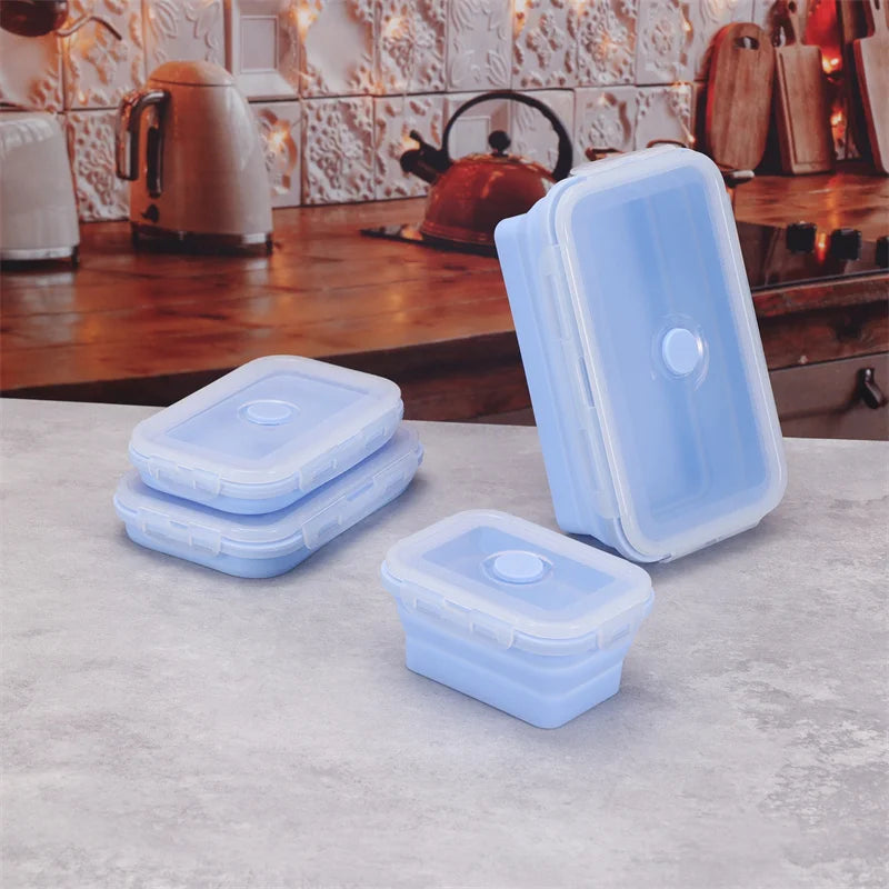 Collapsible Silicone Food Containers | Portable, Leakproof & Eco-Friendly Bento Box