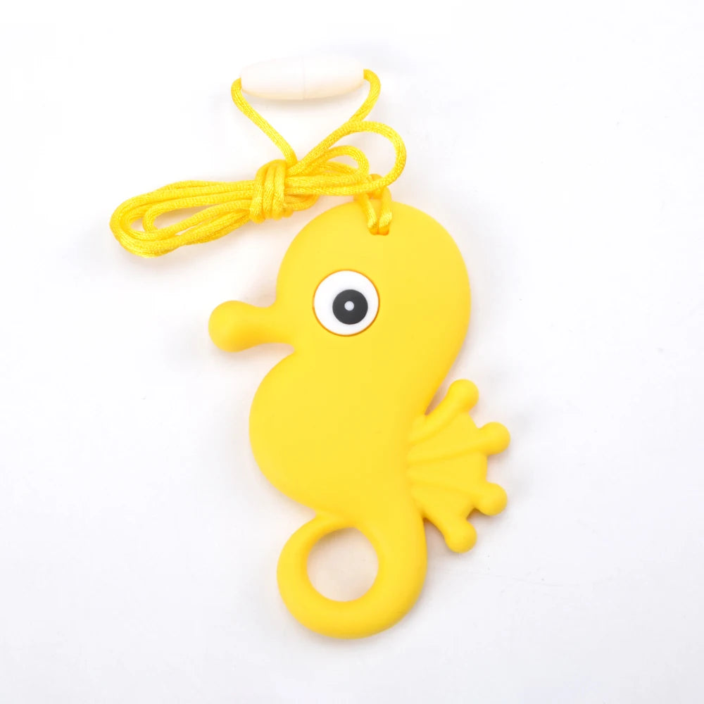 Baby Silicone Teether Necklace | Chewy Sensory Pendant | Oral Motor Therapy for Autism & ADHD