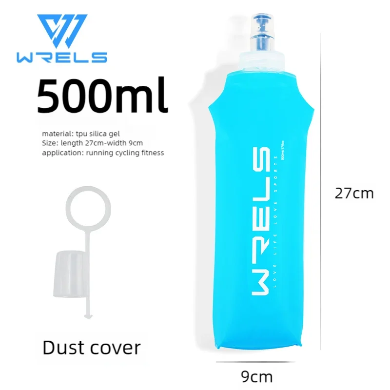 WRELS Soft TPU Folding Water Bottle | BPA-Free Hydration Flask for Running, Hiking & Cycling